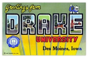 DRAKE UNIUVERSITY DES MOINES IOWA-MAGNET OF VINTAGE LARGE LETTER POSTCARD - Bild 1 von 1