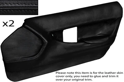 Schwarz Stich 2X Vorne Komplett T�rverkleidung Leder Skin Cover F�r Corvette C4 - Bild 1 von 3