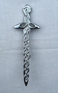 Neu Scottish Celtic Design Kilt Pin 4" Highland Kilt Pin in Chromoptik - Bild 1 von 2