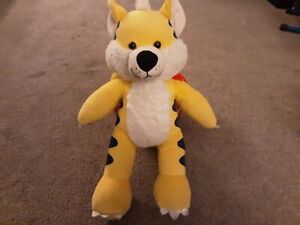 Build-A-Bear BAB Workshop Saber Tooth Tiger Yellow and Blue Striped Plush HTF