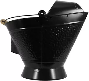Secchio con cappa carbone - nero - richiamo decorativo - per cenere camino e stufa a pellet - Foto 1 di 6