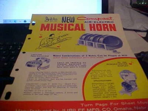 JUBILEE MUSICAL HORN Vintage Catalog Page 1960's Excellent Condition - Picture 1 of 2