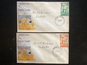 NZ 1941 Health FDCs x2 , Health Camp Federation Brand, Waikaka CDS pmk (HC27) - Picture 1 of 2