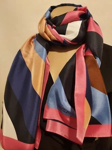 Pañuelo seda Marc Cain rayas rosas y azules - Imagen 1 de 1