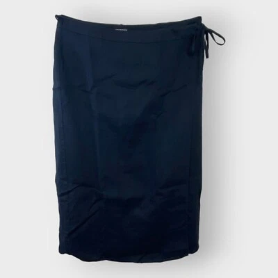 Whistles Linen Maxi Wrap Skirt | 14 | Navy Blue | Beachy Coastal Minimalist - Image 1 of 4