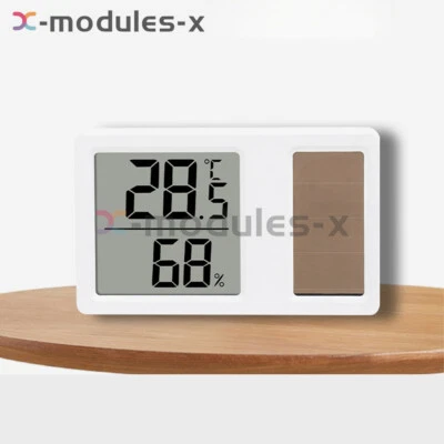 Solar Digital Thermometer Hygrometer Room Indoor Temperature Humidity Meter - Image 1 of 4