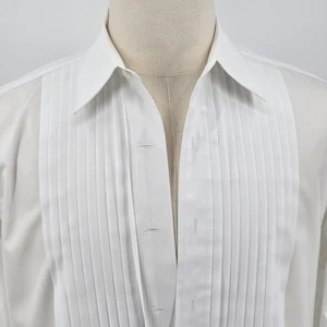 Brooks Brothers Regent camicia smoking uomo 16-35 bianco polsini francesi - Foto 1 di 6