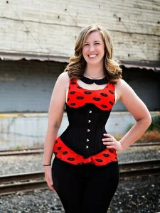 345 size 36” Authentic Black Cotton Underbust Corset Steel Boned. - Picture 1 of 7