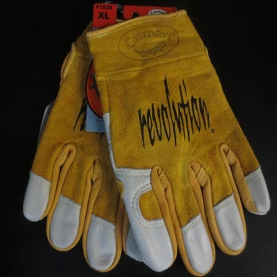 Caiman Luxury Pro 系列白色尾鹿皮手套,X-Lg/黄色 — 第 1/4 张图片