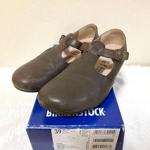 Scarpe BIRKENSTOCK TICKEL cinturino piatto marrone scuro strette misura 39 JP 25 cm - Foto 1 di 11
