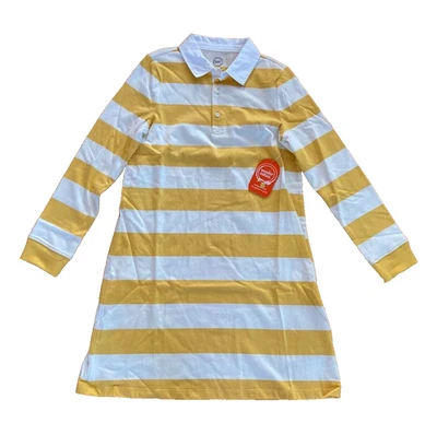 NEW girl 10-12 long sleeves rugby dress YELLOW/WHITE - Image 1 of 4