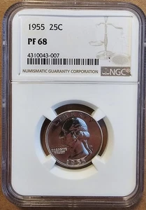 1955 25C Washington Quarter NGC PF68 - Bild 1 von 4