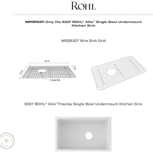 Rohl WSG6307SS 26-1/4 Zoll mal 15-1/4 Zoll Drahtspüle Gitter 6307 Küchenregal - Bild 1 von 20