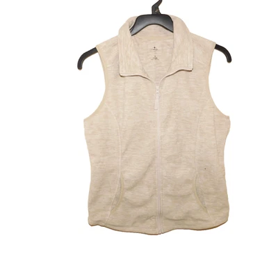 Women's St. John's Bay Active Beige Sleeveless Full-Zip Vest Size M - Image 1 of 4