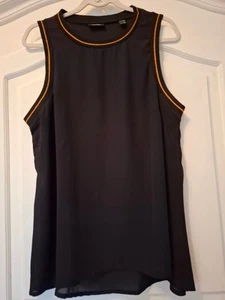 Damen Top Shirt ärmellos schwarz locker fallend 44/46 wie neu - Bild 1 von 2