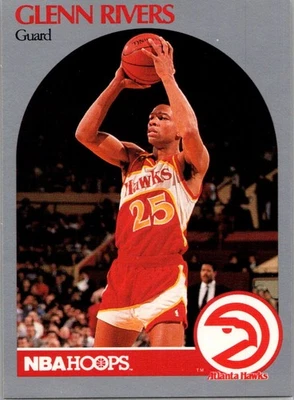 1990 - 91 Hoops Glenn Rivers #32 亚特兰大老鹰队 — 第 1/2 张图片