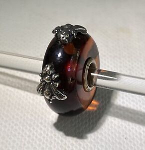 Trollbeads HTF LE TB Day 2018 Bead Wings Of Amber With Two Bees TAMBE-00022
