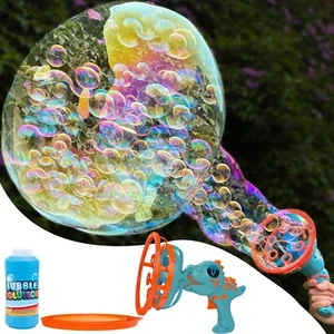 Electric Dinosaur Bubble Machine Gun for Kids Ages 4-8, Big Dino Bubble Blast... - Picture 1 of 5