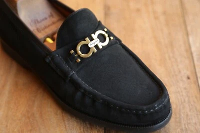 Salvatore Ferragamo Black Suede Brass Bit Shoes Loafers Men's UK 9 EU 43 US 10 - Image 1 of 4