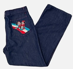 Sears Pants Girls Size 12 1/2 Jeans Minnie Mickey Mouse Skating - Picture 1 of 10