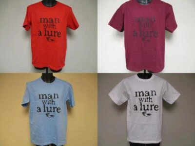 Nueva Camisa de Pesca "Hombre con Señuelo" Adulto Hombre Tallas S-M-L Gráfica Foto 1 de 4