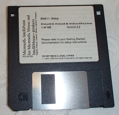Microsoft Windows NT 95 98 3.5" Floppy Disk Intellipoint Mouse IntelliMouse - Image 1 of 2