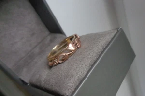 Clogau Welsh 9ct Rose & Yellow Tree Of Life / Ivy Leaf Gold Ring h/m 1999 Size K - Picture 1 of 6
