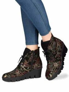 Waldläufer Stiefeletten Schuhe Schnürstiefel Leder Paisley Weite H 7,5 8,5 - Bild 1 von 6