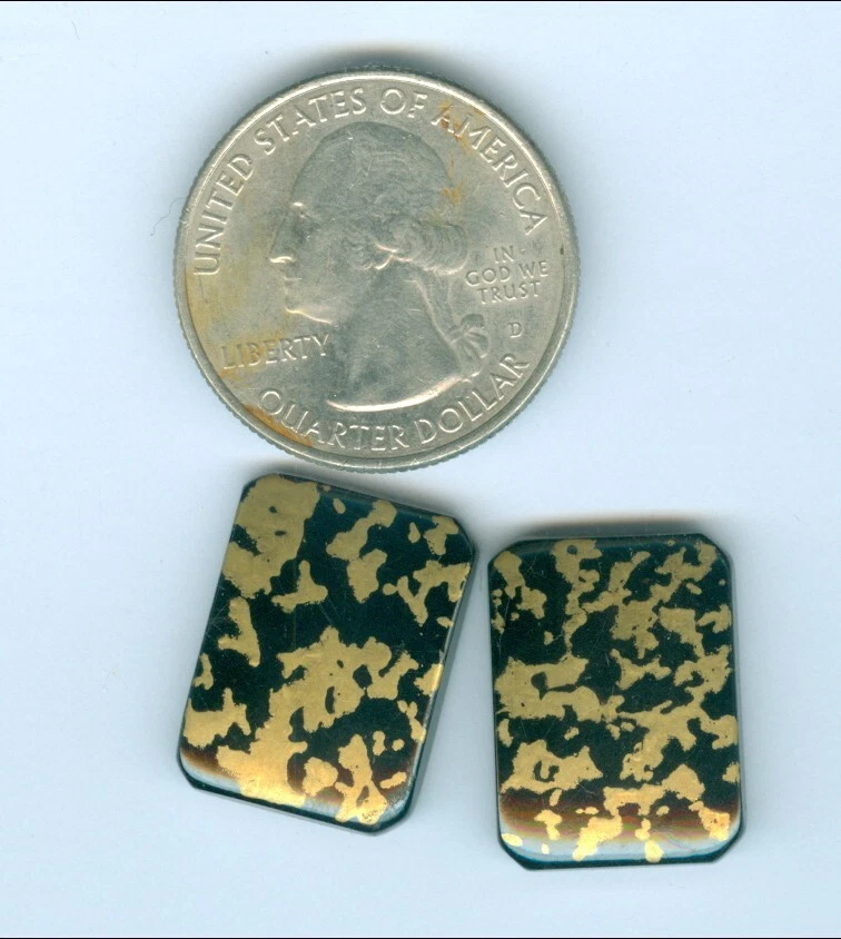 Par de cabinas de ónix negro y oro a juego rectángulo juego combinado ónix y oro 15x20 Foto 1 de 1