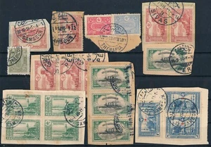 TURKEY, OTTOMAN UNCHECKED USED LOT OF 21 DIFFERENT STAMPS ON FRAGMENTS. #A148 - Picture 1 of 1