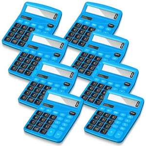 8 Pieces 12-Digit Calculator Solar Basic Desktop Calculator Large Display Ele... - Picture 1 of 7