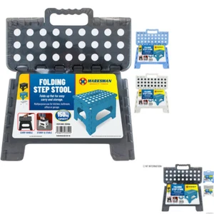 FOLDING HANDY STEP STOOL BATHROOM 150KG HANDLE STORAGE COLLAPSIBLE HOME OFFICE - Picture 1 of 1