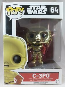 Star Wars Funko Pop - C-3PO (Chrome) (Red Arm) - The Force Awakens - No. 64