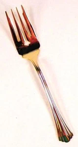 Golden Flair Salad Fork International Stainless Gold Electroplate 18-8 - Picture 1 of 4