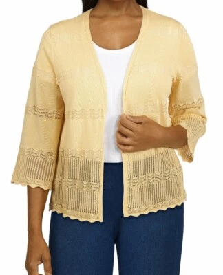 Suéter Cárdigan Amarillo Alfred Dunner CLASSICS Talla Pequeña Nuevo con Etiquetas Foto 1 de 4