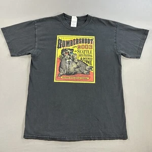 VTG 2003 BUMBERSHOOT T-Shirt Black Seattle Music Festival Tee Y2K Size Medium - Picture 1 of 9