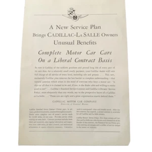 Vintage 1930 Cadillac-LaSalle New Service Plan Ad Advertisement - Picture 1 of 4