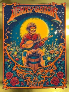 Zazzcorp Jerry Garcia Goldfolie Variante Posterdruck Flaschenhals Grateful Dead - Bild 1 von 4