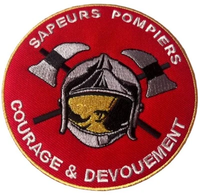 Sapeurs Pompiers Patch Courage Et Devouement French Fire Fighters Embroidered - Image 1 of 4
