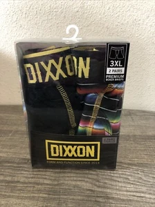 Dixxon Premium Boxer Briefs Two Pair One Black, and One Rainbow Print Size 3XL - Picture 1 of 7