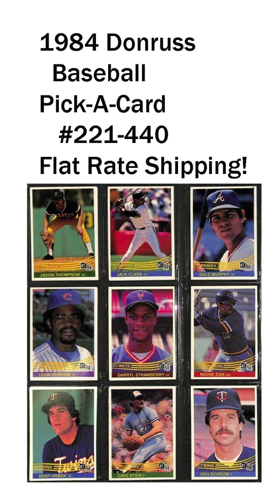 1984 Donruss Baseball - Pick A Card #221-440 Flat Rate Shipping! - Image 1 of 1