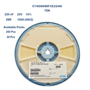 C1608X8R1E224K TDK Ceramic Capacitor SMD 0.22uF 220nF 25V X8R 1608 0603 10% - Picture 1 of 2
