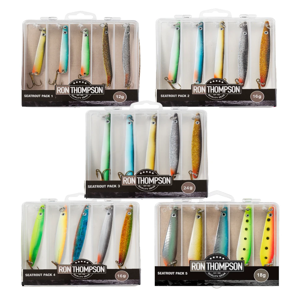 Seatrout Packs 5 Sets 12g - 24g Meerforellenblinker Mefo-Blinker inkl Box  Ron T - Bild 1 von 1