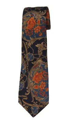 Corbata de seda inglesa vintage de Burberrys con desplazamiento floral multicolor para hombre Foto 1 de 2