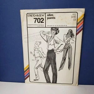 Stretch & Sew #702 Ladies Slim Pants Hips 30 - 42 Pattern 1979-1981 UNCUT - Picture 1 of 5