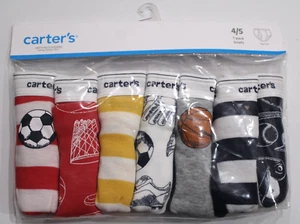 NIP Carter's Sports Boy's 4/5 Briefs 7 Pack Basketball Soccer Underwear - Picture 1 of 4