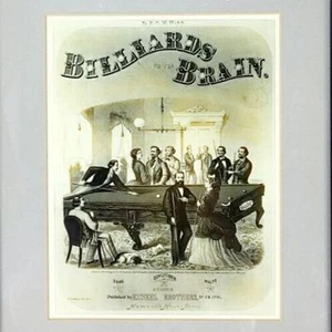 1869 Biliardo sul cervello Kunkle Brothers, A.P. Litografia Studley incorniciata RARA - Foto 1 di 10