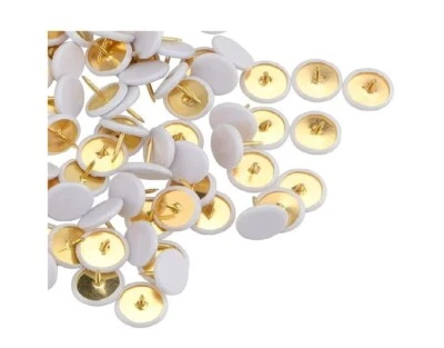 200-PCS White Thumb Tacks Plastic Head Round- Reusable Storage Case 2 pack - Image 1 of 4