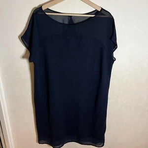 Gap Womens Navy Blue Smock Dress Size Large Cap Sleeve - Picture 1 of 2