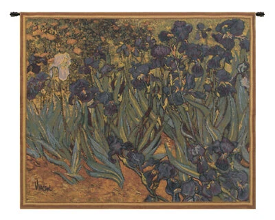 Iris de Vincent van Gogh tapiz belga arte de pared colgante (nuevo) 28x33 pulgadas Foto 1 de 4